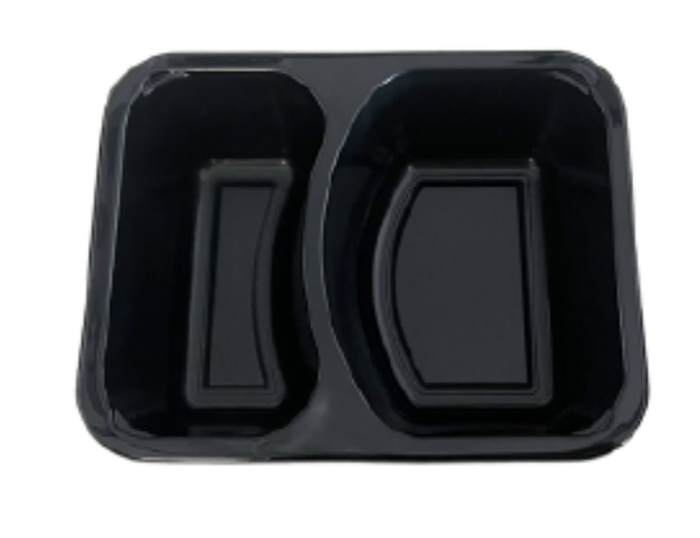 CPET tray 2-grid from DisposablesInc.com. The best import service in China. Import your disposable items and products from us.